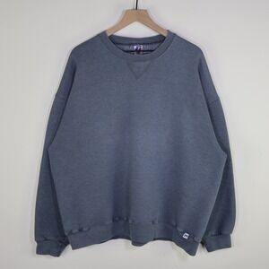 Russell Athletic Dri-Power Sweatshirt Mens XXL Gray Crewneck V-Stitch Fleece